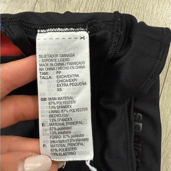 Adidas x Farm Rio Black Stripe Multi Sports Bra Crop Top - Picture 11 of 15